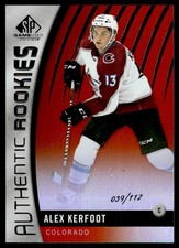 2017-18 SP Game Used Orange Rainbow Alex Kerfoot 039/112 Colorado Avalanche #114