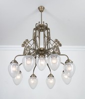 Premium Kronleuchter Messing Glas Blau Wohnzimmer E27 82 Cm Pendelleuchte KüChe