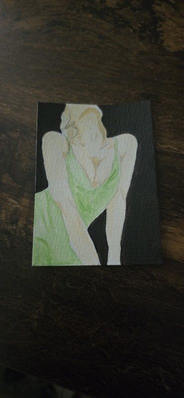 ACEO Original Art- Green Goddess By Samantha Ansberry @samaansb_0