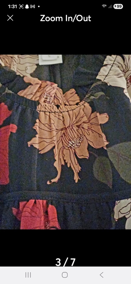 A1-014 Monteau 衬衫,黑色花卉图案惊艳,细腻荷叶边 — 第 3/4 张图片