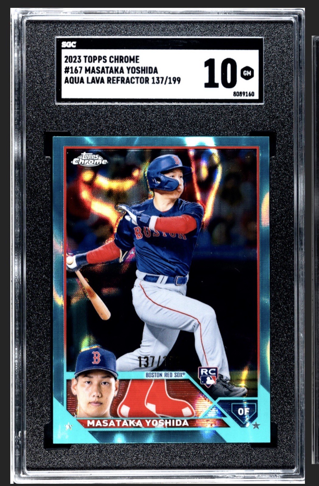 2023 Topps Chrome - Masataka Yoshida #167 Aqua Lava Refractor /199 (RC) SGC 10