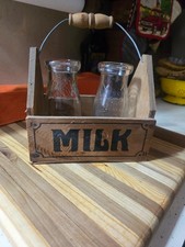 decorative milk crate and bottles