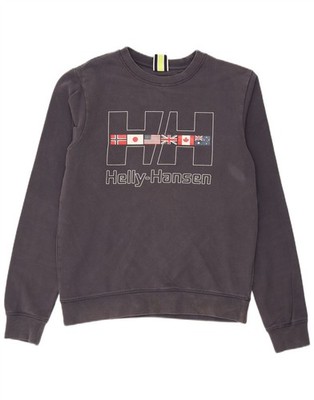 HELLY HANSEN Mens Graphic Sweatshirt Jumper Small Grey Cotton AW15