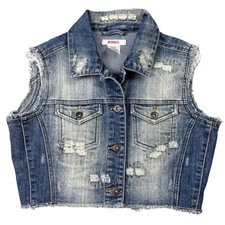 BONGO Distressed Denim Vest Size Medium
