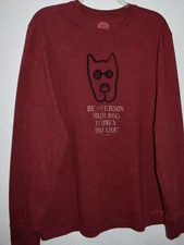 Life Is Good Men Med Shirt Long Sleeve BE THE PERSON YOUR DOG THINKS YOU ARE red