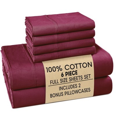 Casa Platino Full Size Sheet Set   6 Piece Cooling Sheets Full Size 100% Cotton 