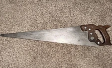 Vintage Disston & Sons D 42 VICTORY Handsaw 26" 8 TPI Rip Saw Walnut Handle WWII