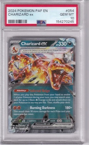 PSA 10 2024 Pokemon PAF EN Charizard EX #54 Paldean Fates