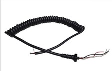 Microphone Replacement Coiled Cord 3 Wire Spiral Cable approx 20" Black