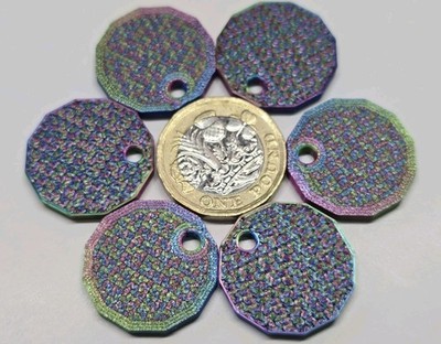 6 Trolley Münze Medaille Supermarkt £1 ein Pfund Einkaufswagen Halter RGB
