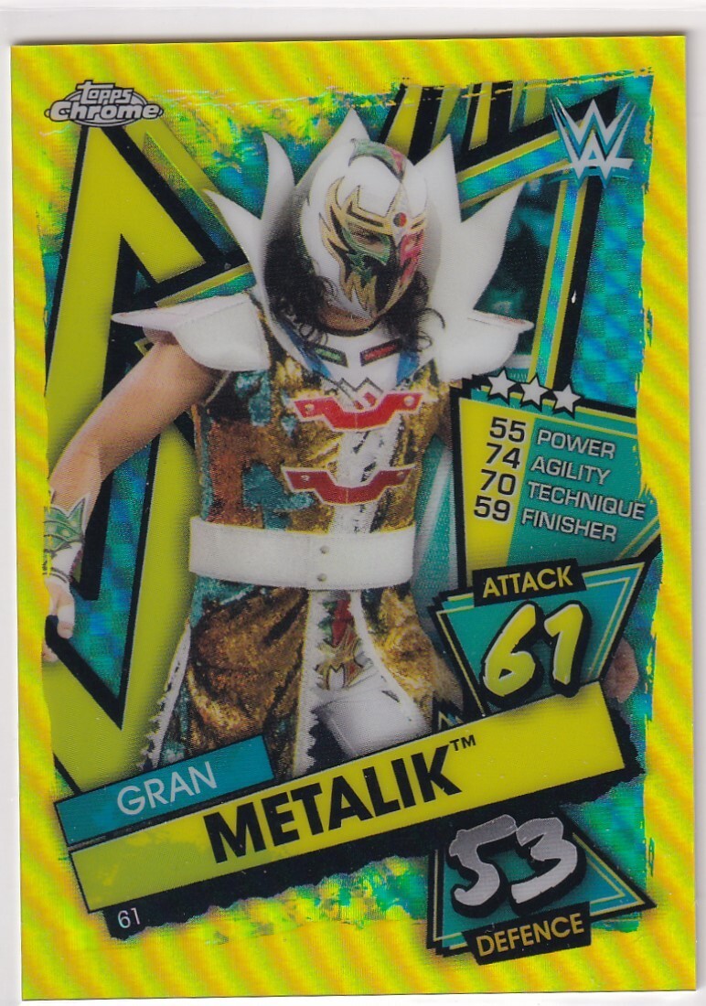 2021 Topps Chrome WWE Slam Attax Yellow Refractor #61 Gran Metalik