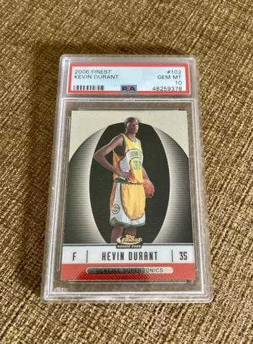 2006 TOPPS FINEST KEVIN DURANT #102 ROOKIE RC /539 PSA 10 GEM MINT LOW POP RARE