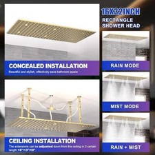 Shower Head Ceiling Mount 32x16" Large Rainfall High Pressure HOMEDEC