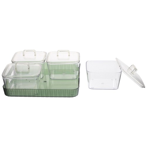 Fruit Snack Pallet Compartments Candy Nut Serving Container Tray with Lid