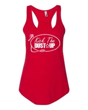 Kick the Dust Up Cowgirls Next Level 6338 Gathered Racer Back Ladies Tank 1218