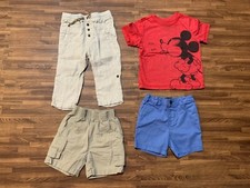 Lot of 4 Pcs Boys Size 12M-2T: 2 pcs Shorts, 1 pcs Pants, 1 pcs T-Shirt