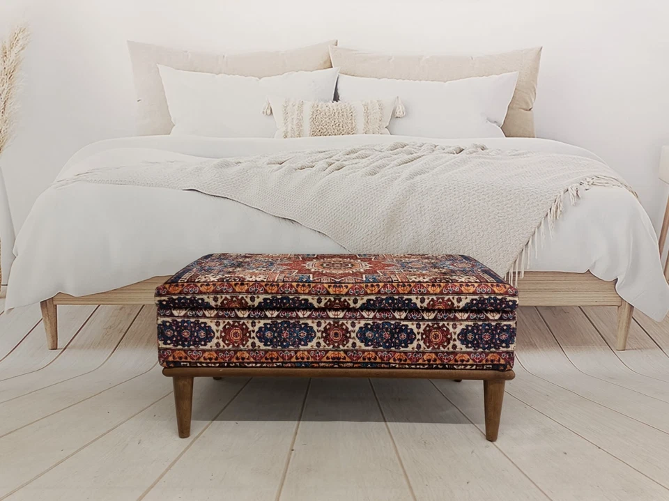 Bedroom bench, Storage compartment, Upholstered bench, Shoe storage bench - Image 2 of 4