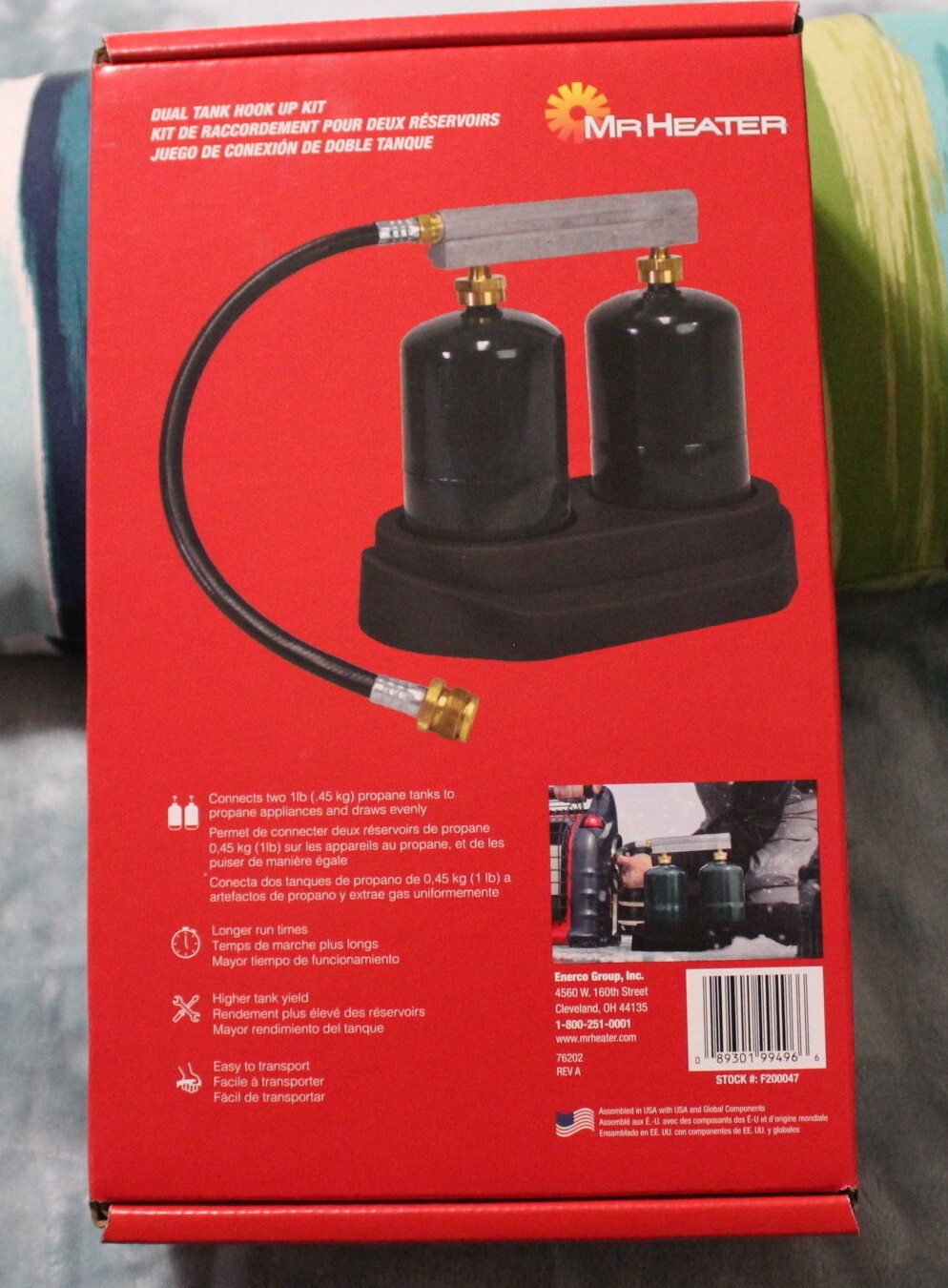 Mr. Heater F200047 2-Tank Hook-Up Kit Hose Assembly Full Flow Tee LP Propane  NEW | eBay