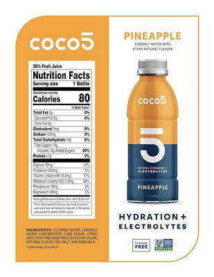 COCO5 Clean Sports Hydration Pineapple Flavor | 100% Natural