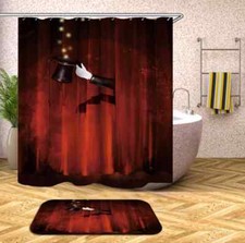 Take Hat Through Curtain3D Shower Curtain Polyester Bathroom Decor  Waterproof