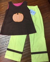 Crescent Moon Childrens Boutique Pumpkin (deer) Reversible Top/pants Set - 7 Crescent Moon Childrens Boutique Pumpkin (deer) Reversible Top/pants Set - 7