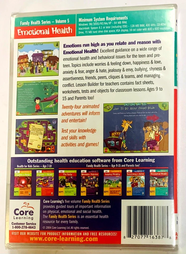 Family Health Series Emotional Health Teens Pre-Teens- WIN-MAC CD-ROM NEW - Image 2 of 4