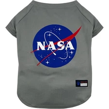 Pets First NASA Gray Jersey for Dogs & Cats Premium Dog T-Shirt with NASA Logo