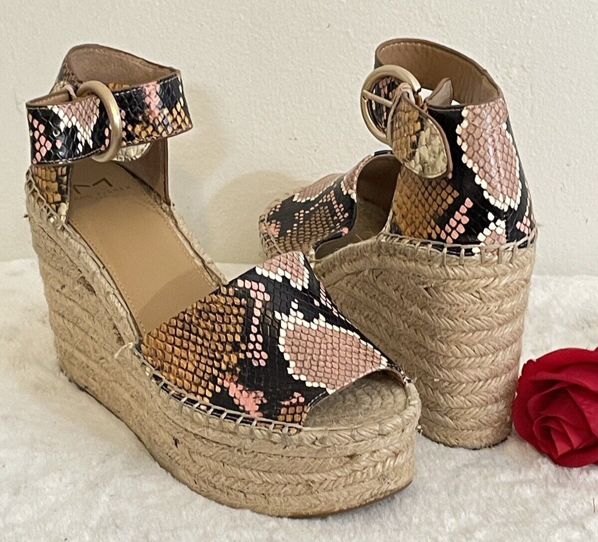 Marc Fisher Suede Frill Hem Espadrille Wedge Sandals Marc Fisher