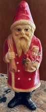 Vintage 1930  s Celluloid Santa Claus Rattle 7  Tall USA