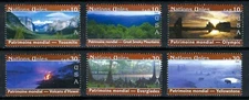 UNITED NATIONS GENEVA, SCOTT # 417, MNH SET OF 6 USA HERITAGE SITES 2003 BOOKLET