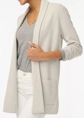 J.CREW Chelsea $138 Slide Pocket DUSK-GRAY Open Cardigan Sweater Blazer Size XL