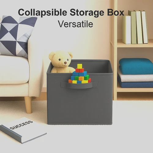 Cube Storage Boxes Fabric Box Organiser Foldable Collapsible Canvas Basket - Picture 5 of 6