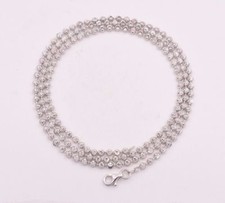 3mm Diamond Cut Moon Cut Ball Bead Chain Necklace Real Sterling Silver 925
