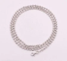 3mm Diamond Cut Moon Cut Ball Bead Chain Necklace Real Sterling Silver 925