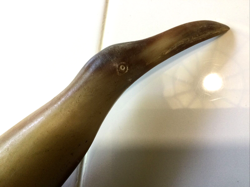Vtg Besmo Products Kenyan Hand-Carved Animal Horn Bird/Heron/Crane/Egret Figure - Picture 3 of 9