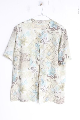 Vintage Jacques Vert Damen gemustertes Blusenshirt - Multi - Größe 14 (15c)