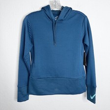Nike Hoodie Women XS Sweater Teal Hooded Athletic Running Pullover Dri Fit B11