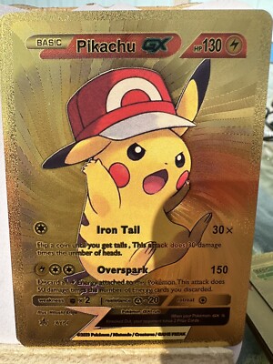 PIKACHU GX GOLD FOIL Fan Art Hp130 NM | eBay