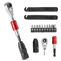 Rockbros Fahrrad 1/4’’Ratschen-Reparatur Set RatschenschlüSsel 72 ZäHne 10 Bits
