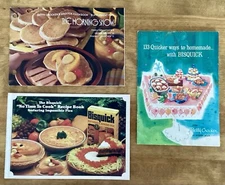 3 VTG BETTY CROCKER BISQUICK Baking Mix Recipe Pamphlets, General Mills