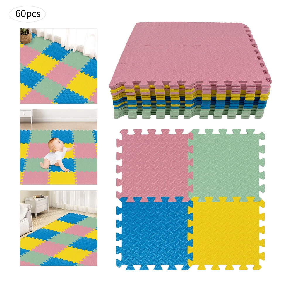 Напольные коврики из ЭВА-пены для детей игровые коврики, малышей ясельного возраста, мягкие и толстые 60 шт. - Изображение 4 из 4