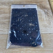 Authentic Chanel CC Logo Star Button W Tweed Sequin Fabric Swatch