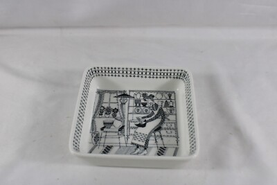 Emilia Square Dish Kaj Franck Raija Arabia Finland Black White 5 1