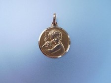 Französisch Jugendstil Deko 18K Gold Kleinkind Jesus Nach Renaissance Anhänger