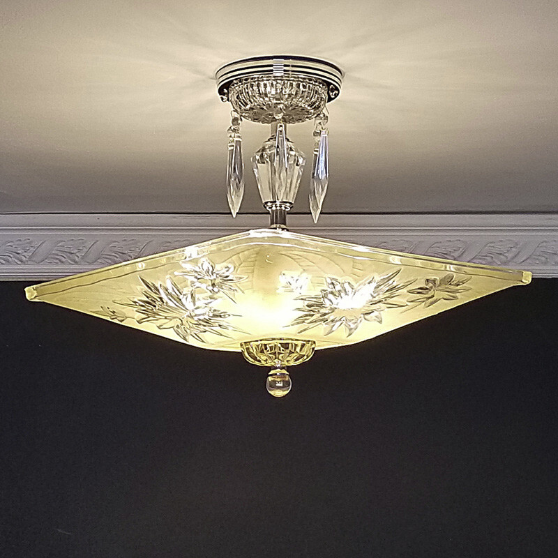 370b Vintage Ceiling Light Fixture Lamp Glass Shade 40 s 50 s EBay 370b-vintage-ceiling-light-fixture-lamp-glass-shade-40-s-50-s-ebay