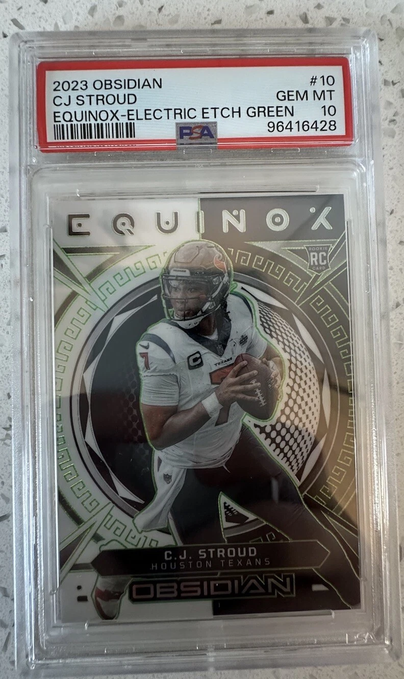 CJ Stroud Panini Obsidian Equinox #10 Electric Etch Green