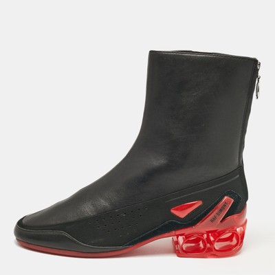 Raf Simons Black Leather Ankle Length Boots Size 41 | eBay