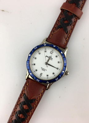 Generic Women's Watch 30mm Approx Quartz Brown Leather Buckle Strap