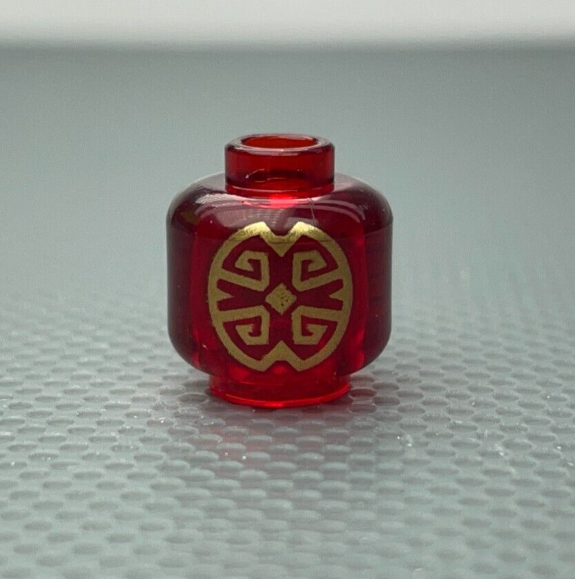 【shi☆】お取引専用ページ LEGO Trans Red Minifigure Head Gold Oriental Pattern Ninjago