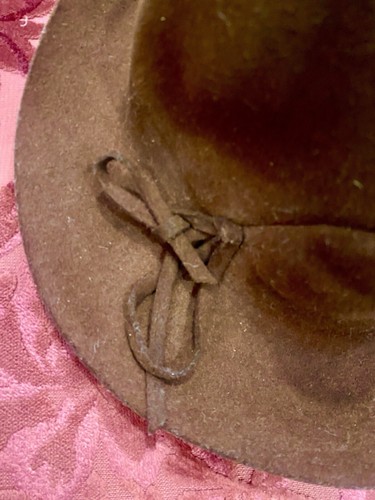 Vtg Mr. JOHN Classic Cocoa 100% WOOL Mouchoir Mélange FELT Brimmed HAT EUC Bows - Picture 15 of 22